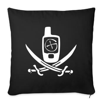 Geocaching Pirate Flag White - Sofa pillowcase 17,3'' x 17,3'' (45 x 45 cm) - black - Front