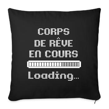 Dream Body Laufend, Humor-Geek-Stil lädt Pixel - Sofakissenbezug 45 x 45 cm - Schwarz - Vorne