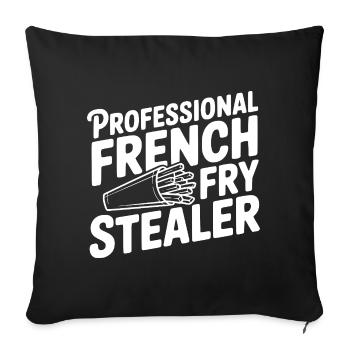 Professioneller Pommes-Dieb - Sofakissenbezug 45 x 45 cm - Schwarz - Vorne