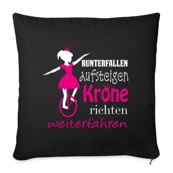 Unicycle | Unicycling Freestyle Girl Crown Straightening - Sofa pillowcase 17,3'' x 17,3'' (45 x 45 cm) - black - Front