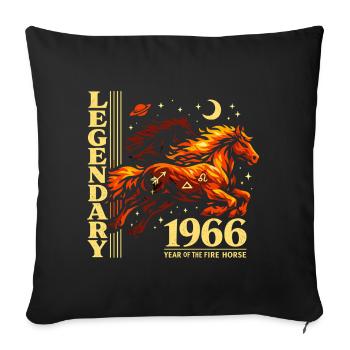 1966 Fire Horse 60th Birthday Year of the Horse - Sofa pillowcase 17,3'' x 17,3'' (45 x 45 cm) - black - Front