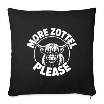 Highland Cow / Highland Beef – I Love Highlands - Sofa pillowcase 17,3'' x 17,3'' (45 x 45 cm) - black - Front