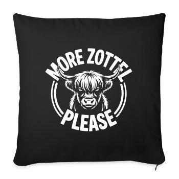 Highland Cow / Highland Beef – I Love Highlands - Sofa pillowcase 17,3'' x 17,3'' (45 x 45 cm) - black - Front