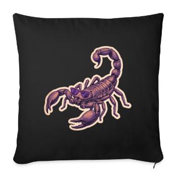 Cool Scorpio With Sunglasses - Sofa pillowcase 17,3'' x 17,3'' (45 x 45 cm) - black - Front