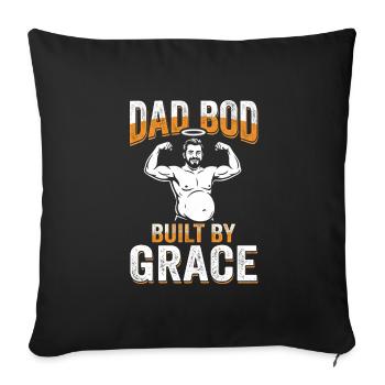 Dad Bod Built By Grace Gesegneter Papa Gott Humor - Sofa pillowcase 17,3'' x 17,3'' (45 x 45 cm) - black - Front