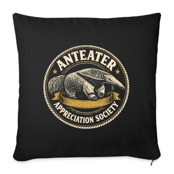Anteater Fan Club | Retro Wild Animal Motif - Sofa pillowcase 17,3'' x 17,3'' (45 x 45 cm) - black - Front