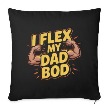 Je fléchis mon corps de papa - Drôle de père et design de fitness - Housse de coussin décorative 45 x 45 cm - noir - Devant