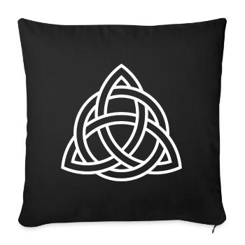 Celtic Knot Triquetra Line Art - Sofa pillowcase 17,3'' x 17,3'' (45 x 45 cm) - black - Front