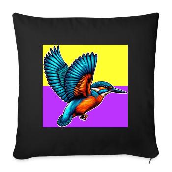 kingfisher - Sofa pillowcase 17,3'' x 17,3'' (45 x 45 cm) - black - Front