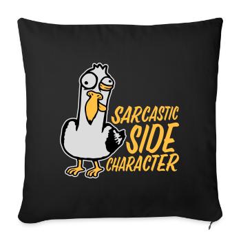 Crazy Seagull Sarcastic Side Character Funny - Sofa pillowcase 17,3'' x 17,3'' (45 x 45 cm) - black - Front