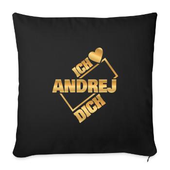 Andrej - Sofakissenbezug 45 x 45 cm - Schwarz - Vorne