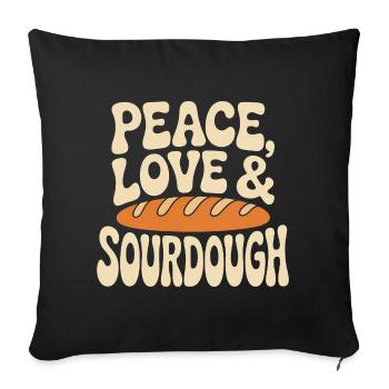 Paix, Amour & Levain - Housse de coussin décorative 45 x 45 cm - noir - Devant