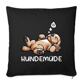 Hundemüde Cocker Spaniel Cockerhund Cockerbesitzer - Sofakissenbezug 45 x 45 cm - Schwarz - Vorne