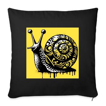 Schnecke - Sofakissenbezug 45 x 45 cm - Schwarz - Vorne