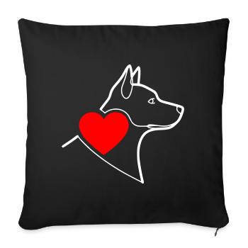 Contour du cœur du chien - Housse de coussin décorative 45 x 45 cm - noir - Devant