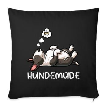 Hundemüde Miniatur Bullterrier Bully Bullterrier - Sofakissenbezug 45 x 45 cm - Schwarz - Vorne