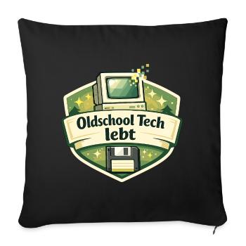 Oldschool Tech lebt - Sofakissenbezug 45 x 45 cm - Schwarz - Vorne