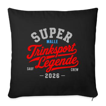 Malle 2026 Trinksport Legende Sauf Crew Malle 2026 - Sofa pillowcase 17,3'' x 17,3'' (45 x 45 cm) - black - Front