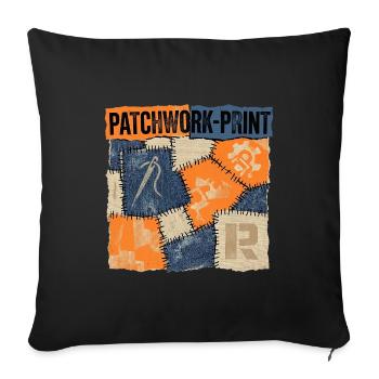 Patchwork Recycling - Sofa pillowcase 17,3'' x 17,3'' (45 x 45 cm) - black - Front