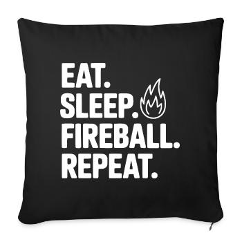 Eat. Sleep. Fireball. Repeat. - Sofa pillowcase 17,3'' x 17,3'' (45 x 45 cm) - black - Front