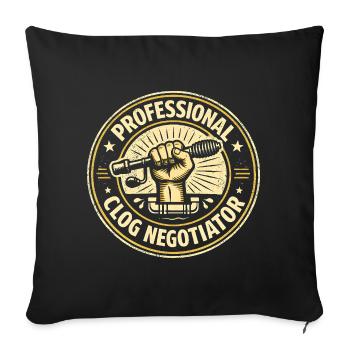 Constipation Professional | Pipe cleaning - Sofa pillowcase 17,3'' x 17,3'' (45 x 45 cm) - black - Front