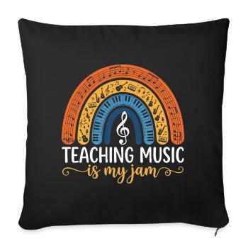 Musik unterrichten ist mein Ding – Retro Boho Rainbow - Sofakissenbezug 45 x 45 cm - Schwarz - Vorne