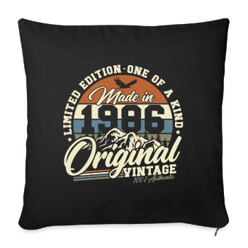 40th Birthday 1986 Vintage Gift Retro - Sofa pillowcase 17,3'' x 17,3'' (45 x 45 cm) - black - Front