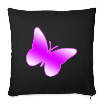 Papillon - Housse de coussin décorative 45 x 45 cm - noir - Devant