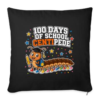 100 Days School Centipede 100 Legs Kids - Sofa pillowcase 17,3'' x 17,3'' (45 x 45 cm) - black - Front