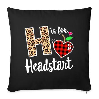 Headstart Leopard H Karoherz - Sofakissenbezug 45 x 45 cm - Schwarz - Vorne