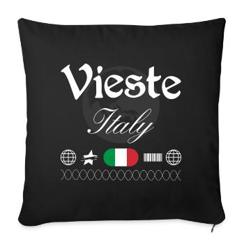 Souvenir de voyage Streetwear du Vieste Italie - Housse de coussin décorative 45 x 45 cm - noir - Devant