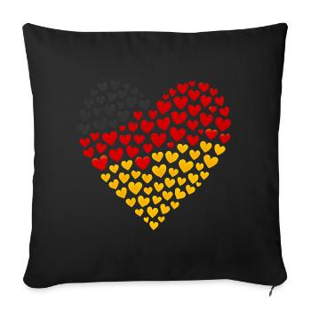 Germany Flag - Heart Out - Sofa pillowcase 17,3'' x 17,3'' (45 x 45 cm) - black - Front
