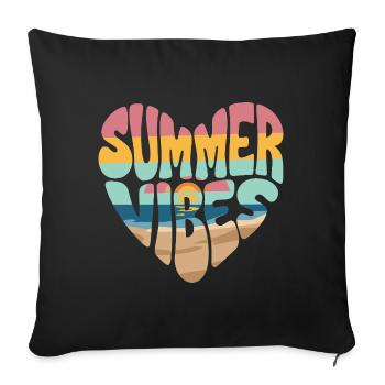 Summer Vibes - Sofa pillowcase 17,3'' x 17,3'' (45 x 45 cm) - black - Front