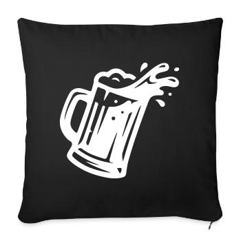 Weizenbier Bierglas Symbol - Sofakissenbezug 45 x 45 cm - Schwarz - Vorne