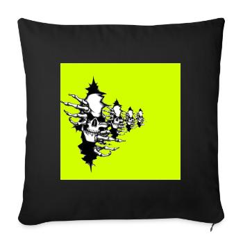 Collier squelette jaune fluo - Housse de coussin décorative 45 x 45 cm - noir - Devant