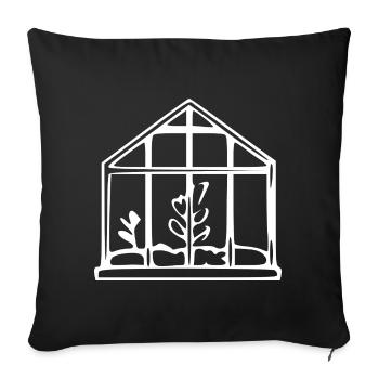 Don du jardinier de jardin en serre - Housse de coussin décorative 45 x 45 cm - noir - Devant