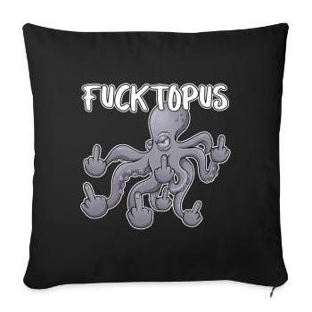 Fucktopuss – Cheeky Octopus Cartoon - Sofa pillowcase 17,3'' x 17,3'' (45 x 45 cm) - black - Front