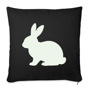 Delicate Rabbit Silhouette - Sofa pillowcase 17,3'' x 17,3'' (45 x 45 cm) - black - Front
