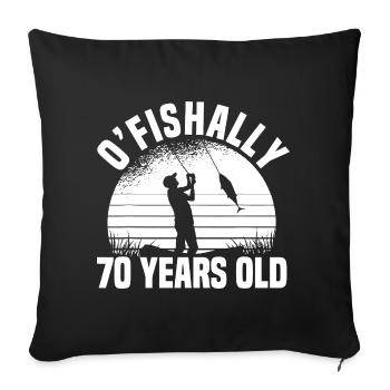 70th Fishing Birthday Splash - Sofa pillowcase 17,3'' x 17,3'' (45 x 45 cm) - black - Front