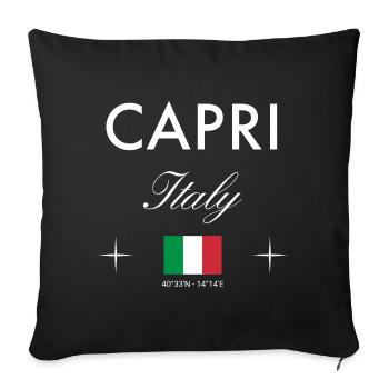 Capri Italie Coordonnées Souvenir de voyage - Housse de coussin décorative 45 x 45 cm - noir - Devant