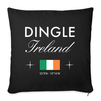 Dingle Ireland Coordinate Souvenir de voyage - Housse de coussin décorative 45 x 45 cm - noir - Devant