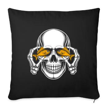 Skull with goldfish eyes - Sofa pillowcase 17,3'' x 17,3'' (45 x 45 cm) - black - Front