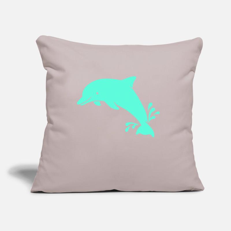 Dauphin Housse de coussin décorative 45 x 45 cm