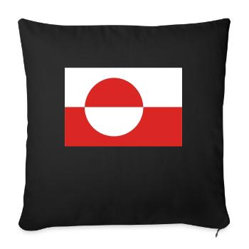 Groenland - drapeau - Housse de coussin décorative 45 x 45 cm - noir - Devant