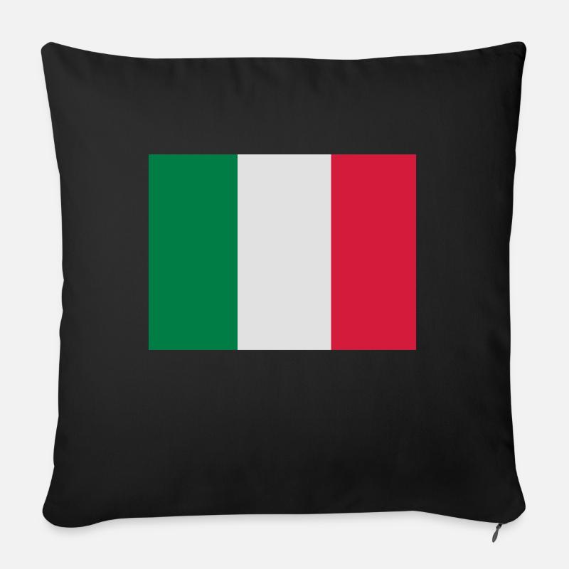 Italienische Flagge - Sofakissenbezug 45 x 45 cm - Schwarz