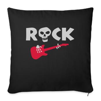 rock_skeleton - Housse de coussin décorative 45 x 45 cm - noir - Devant