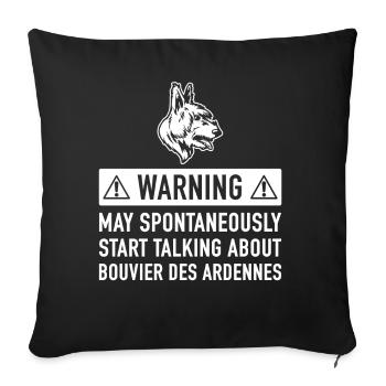 Drôle Bouvier Des Ardennes Idée cadeau - Housse de coussin décorative 45 x 45 cm - noir - Devant
