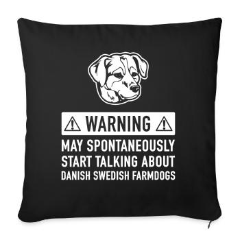 Drôle de chien de ferme dano-suédoise Idée cadeau - Housse de coussin décorative 45 x 45 cm - noir - Devant
