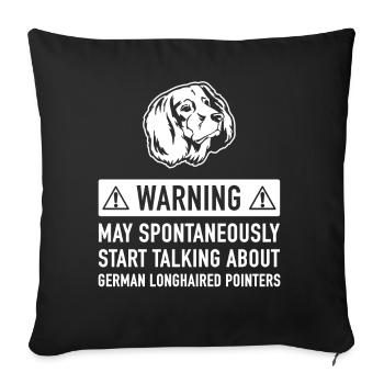 Drôle Pointer Longhair Idée cadeau - Housse de coussin décorative 45 x 45 cm - noir - Devant