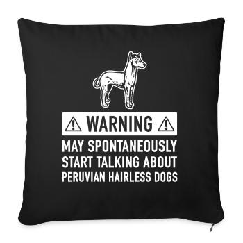 Idée drôle cadeau chien nu du Pérou - Housse de coussin décorative 45 x 45 cm - noir - Devant